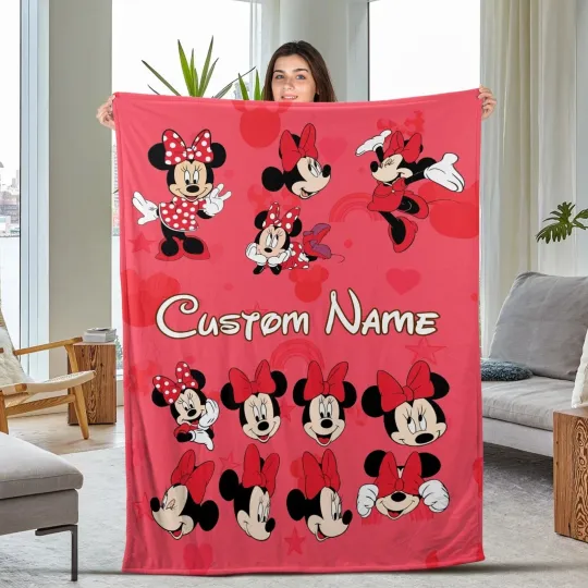 Discover Personalized Disney Minnie Mouse Quilt Minnie Fleece Blanket