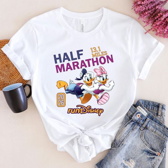 Discover Disney Marathon Shirt: Half Marathon - Donald and Daisy Shirt - Family Run Tee