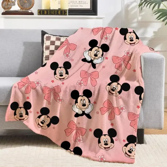 Discover Disney Mickey Mouse Coquette Bow Fleece Blanket