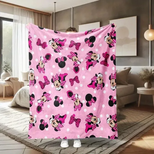 Discover Disney Mickey Mouse Cute Minnie Pink Series Fleece Blanket