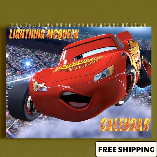Discover Disney Cars Wall Calendar 2026, Lightning McQueen Racing Car, Mater & Glossy Paper