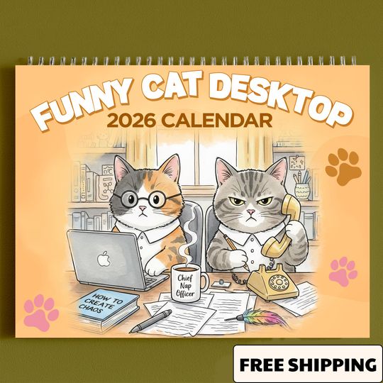 Discover Funny Cat Wall Calendar 2026, Sarcastic Demotivational Office Gift, Cat Desktop Decor