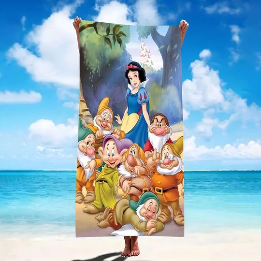 Discover Disney Snow White and Dwarfs Beach Towel