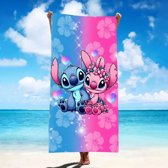 Discover Stitch & Pink Stitch Beach Towel