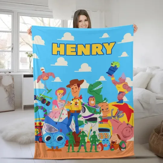 Discover Disney Toy Story Woody Buzz Lightyear Cute Toys Comic Customize Fleece Blanket