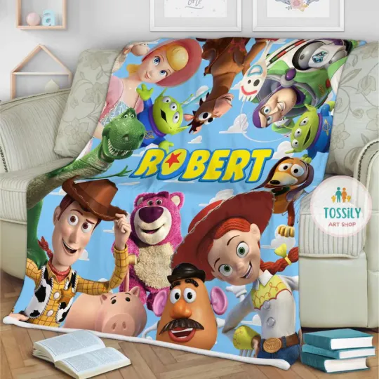 Discover Personalized Toy Story Woody Buzz Lightyear Blanket Gift For Friends, Kids