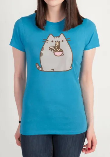 Pusheen The Cat Eating Ramen Noodles T-Shirt Licensed