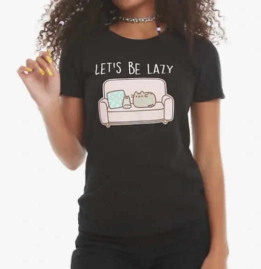 Pusheen The Cat Let's Be Lazy Girls T-Shirt