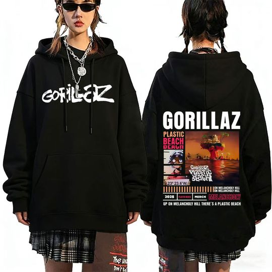 Discover Rock Band Gorillaz The Mountain Tour 2026 Hoodie