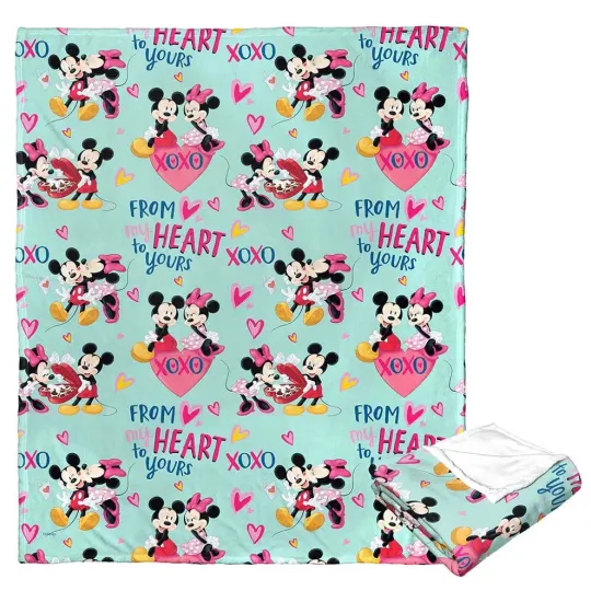 Discover Disney Mickey Mouse Lovely Pattern From My Heart Fleece Blanket