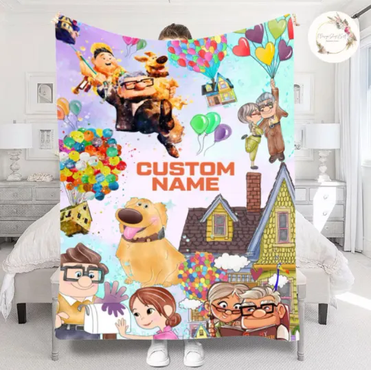 Discover Personalized Disney Pixar Up Blanket Gift For Friends, Kids