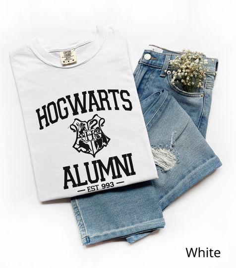 Discover Hog wart Alumni Unisex tshirt | Wizard School Crest, Vintage HP fan shirt, Wizard School Alumni