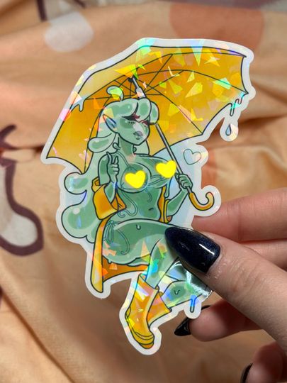 Discover Holographic Vinyl Sticker for Raincoat Girl, Slime, Adult, Home & Living