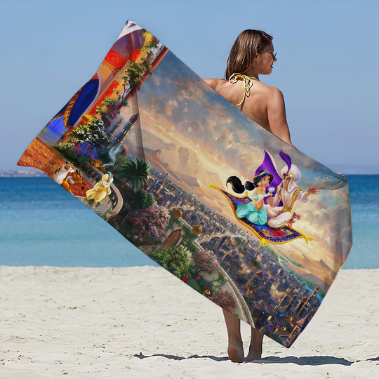 Discover Towel Beach Towel Quick-Drying Soft Travel Movie Cartoon Shower Same Style For Men And Aladdin Women Sports