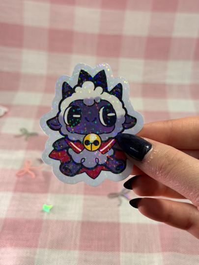 Cult Of The Lamb Confetti Holographic Kawaii Vinyl Sticker