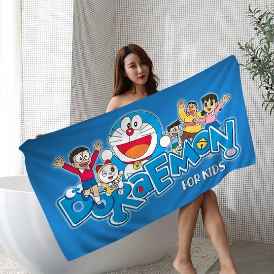 Discover Classic Japanese Anime D-Doraemon-N Beach Towels Shower Towel Sauna Travel Microfiber Quick Dry Gym Accessories Cute Room Decor