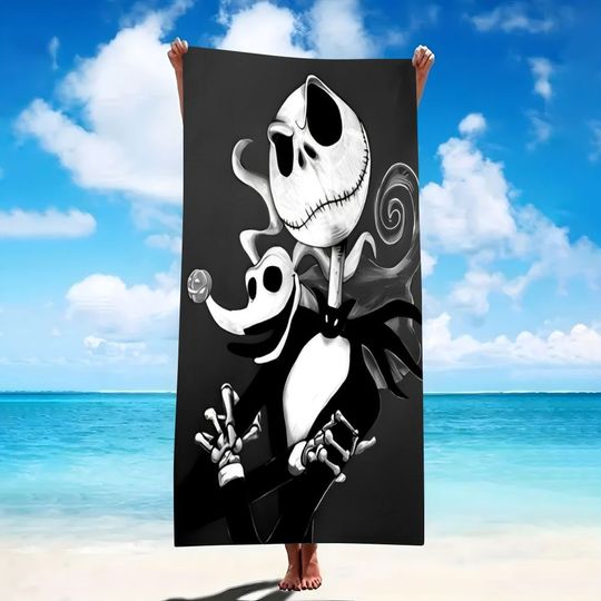 Discover Spooky and Stylish: The Nightmare Before Christmas Beach Towel Suitable for swimming parties, bathing, travel, vacation