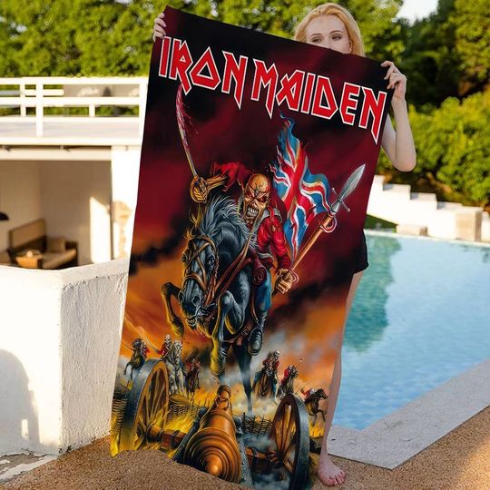 Discover Band I-Iron M-Maiden Anime Beach Swimming Towel Soft Absorbent Washcloth Children's Gifts For Kids Travel Camping Gym