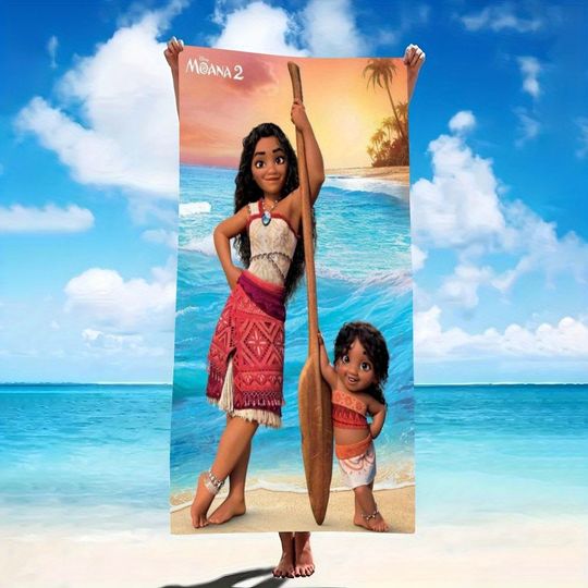 Discover Moana 2 Themed Beach Towel: Dive into Adventure! Suitable for swimming parties, bathing, travel, vacation