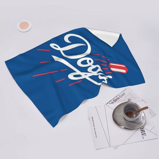 Discover Custom Dodger Dogs - Blue Soft Face Towel Quick Dry Pool Bath Cotton Towels Breathable