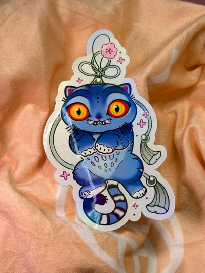 Derpy Demon Lucky Charm Holographic Vinyl Sticker