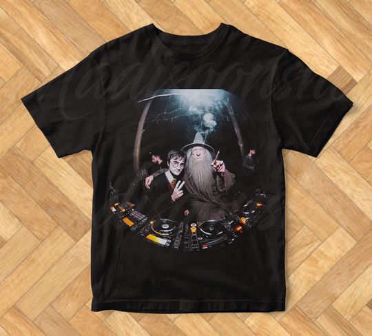 Dj Gandalf Funny Wizard T-Shirt: Vintage Soft Cotton Colors Tee
