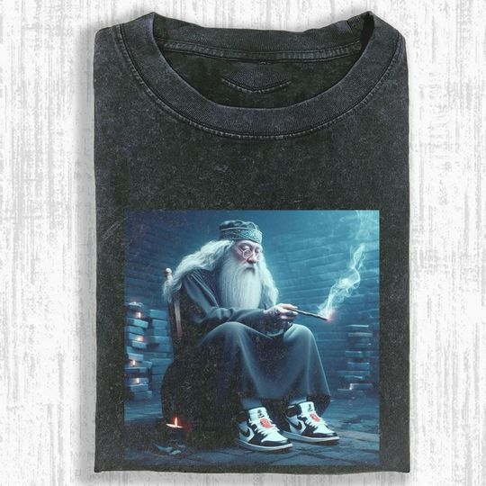 Discover Funny Harry Shirt, Harry Meme, Harry Headmaster Wizard Sneaker Parody Shirt, Smoking Wand Streetwear Tee, Blue Moody Aesthetic, Meme G
