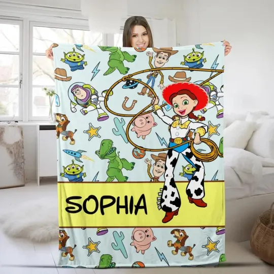 Discover Disney Toy Story Jessie Cute Cowgirl Toy Customize Fleece Blanket
