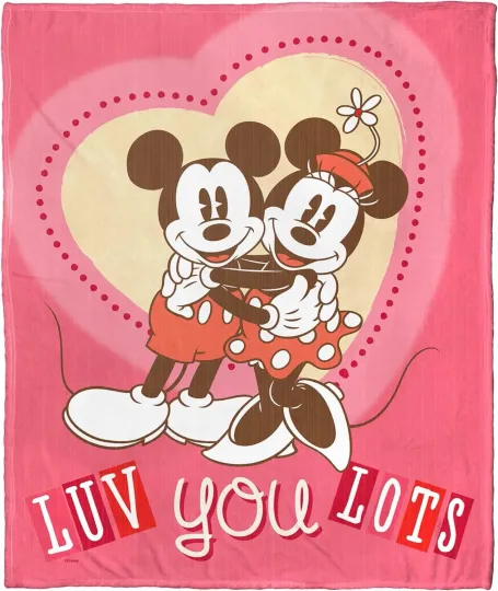 Discover Disney Disney Mickey Mouse & Minnie Luv You Lots Fleece Blanket