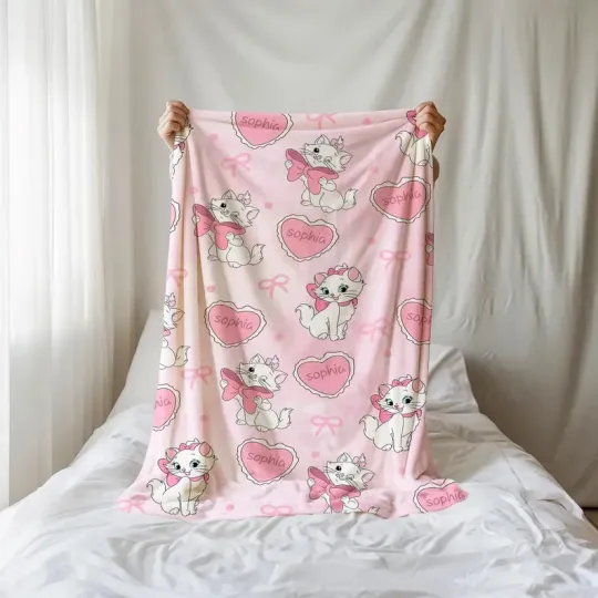Personalized Coquette Marie Aristocats Fleece Blanket