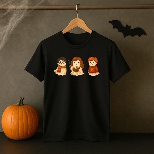 Discover Ghost Trio Harry Potter Halloween T-Shirt  Funny Potterhead Tee