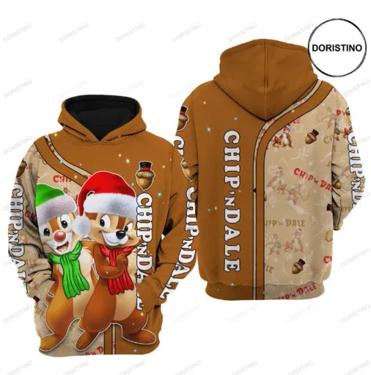 Chip And Dale Christmas 3D Hoodie, Halloween Xmas Gift