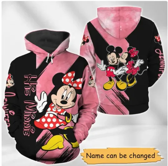 Discover Her Mickey His Minnie 3D Hoodie, Halloween Xmas Gift