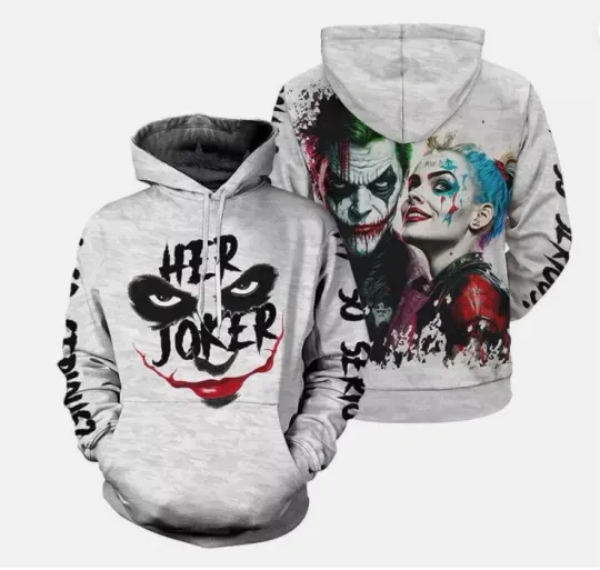 Her Joker His Harley Why So Serious 3D Hoodie, Halloween Xmas Gift