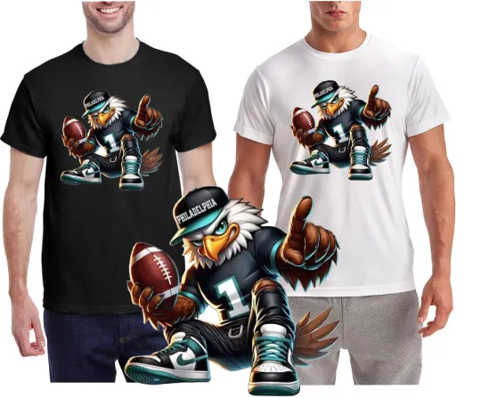 Discover New With Tags / Philadelphia Eagles Number One / Wicking T-Shirt / TriDri