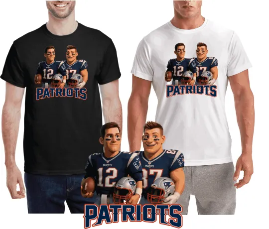 Discover New With Tags/ New England Gronk and Brady Cartoon Tee/  Quality Wicking T-Shirt