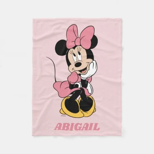 Discover Customizable Disney Minnie Mouse Pink Fleece Blanket