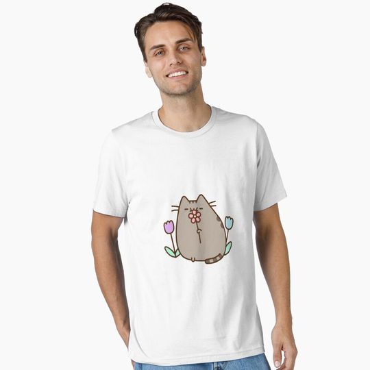 Discover Cute Cat with Flowers Essential T-Shirt
