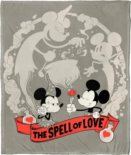 Discover Disney Mickey Mouse & Minnie Spell Of Love Fleece Blanket