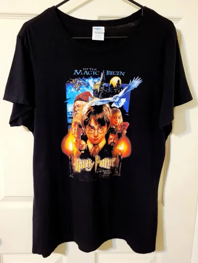 Discover Vintage Harry Potter and the Sorcerers Stone T Shirt XL 2001 Let the Magic Begin