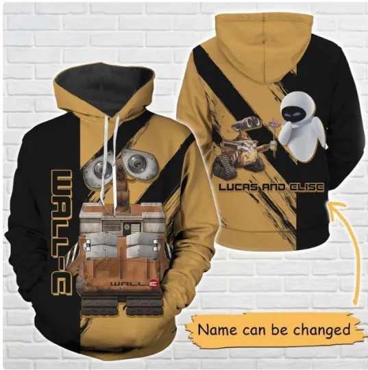 Discover Custom Wall-E And Eve Couple 3D Hoodie, Halloween Xmas Gift