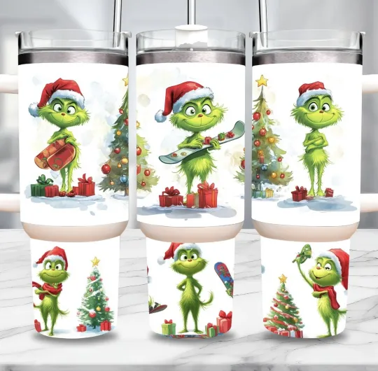 Discover 40oz Stainless Steel Tumbler with Handle - Baby Funny Character, Christmas Gift