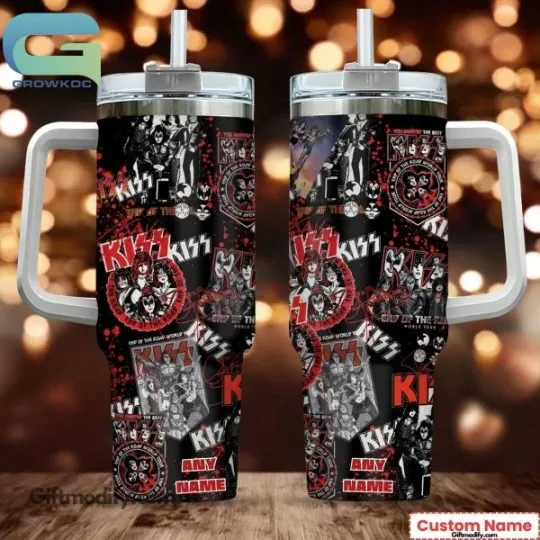 Discover Kiss Band Love Album Cover 40oz Tumbler with Handle