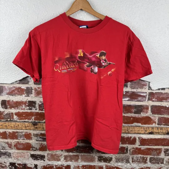 Vintage Harry Potter Shirt Youth XL Red Quidditch Seeker Graphic Movie 2000s Tee