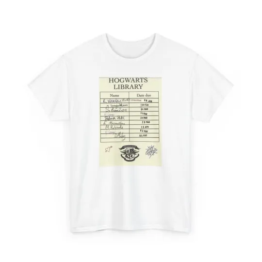 Vintage Library Due Date Card Harry Potter Tee, Hogwarts T-Shirt Gift, Retro