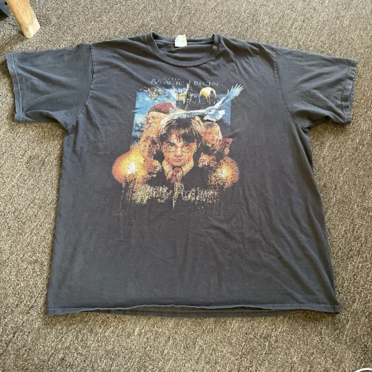 Discover Vintage Harry Potter and the Sorcerer's Stone T Shirt size XL 2001