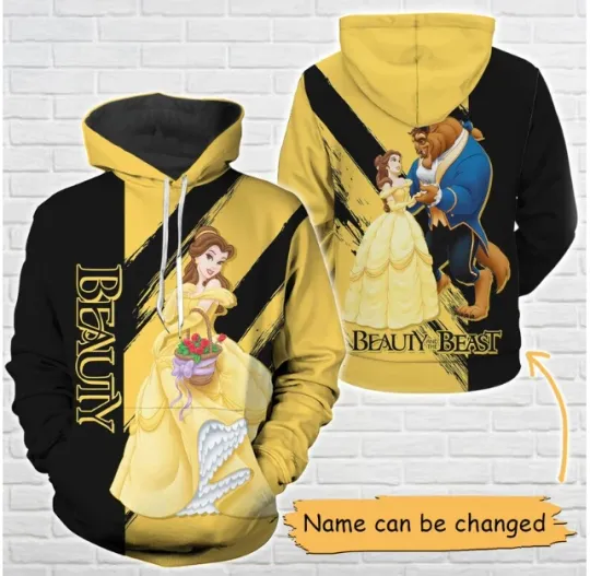 Custom Beauty And The Beast Couple 3D Hoodie, Halloween Xmas Gift