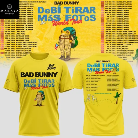 Discover Bunny Debi Tirar Mas Fotos World Tour 2025-2026 Schedule 3D T-Shirt