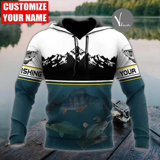 Discover Personalized Ice Fishing 3D Hoodie, Halloween Xmas Gift