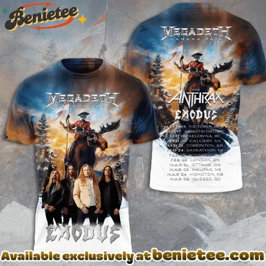Megadeth 2026 thrash metal tour merch heavy metal fan gift 3D T-Shirt